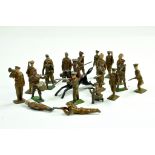 Britains or Similar Lead Metal Soldiers comprising WW1 issues inc mounted officer. Generally Fair.