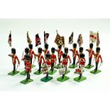 Misc metal figure / soldier group comprising Britains Marching Band Figures. Generally Very Good.