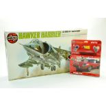 Airfix 1/24 Model Aircraft Kit comprising Hawker Harrier plus Jaguar E Type Issue. Complete. Note: