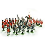 Britains plastic figure group comprising various military issues. Cavalry and Guards etc. Fair to