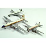 Trio of diecast model aircraft comprising airliners, Dinky, Lone Star. Generally fair to good. Note: