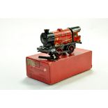 Hornby 0 Gauge Vintage Tinplate Clockwork Locomotive comprising No. M1 Locotmotive in red. Very Good