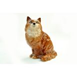 Beswick Persian Cat Seated looking up Model No 1867 - 9 ½” – 24cm - Ginger - Gloss - No Faults.