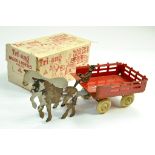 Scarce early Triang / Lines Brothers Steel Wagon and Horses, Size OO. Original Box. Generally good