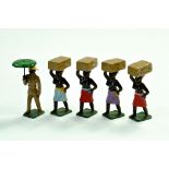 Unusual Metal Figure group comprising Plantation Workers by Nostalgia, Shamus Wade. Bright and