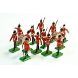 Misc metal figure / soldier group comprising Britains Marching Band Figures. Generally Very Good.