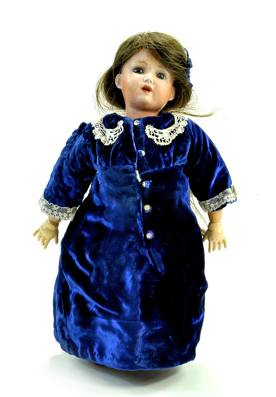 A 12” 1900’s Arthur Schoenau & Hoffmeister Doll. Markings on head "S, PB in star, H, 1909, 7/0,