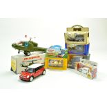 Various toy group comprising battery operated helicopter, Gold Plated Ertl Thomas the Tank Engine