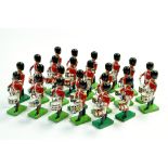 Misc metal figure / soldier group comprising Britains Marching Band Figures. Generally Very Good.