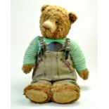 An impressive, German, early issue, 1950's, Large (80cm) Bear with authentic period Lederhosen. Some
