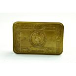 Genuine British WWI Princess Mary Christmas Tin Brass Tobacco Box Gift Fund 1914. Issued as a