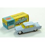 Corgi No. 217 Fiat 1800 with pale blue body and yellow interior. Spun Hubs. Generally very good in