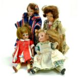 A wonderful group of vintage bisque issue Miniature Dolls House Dolls. Various makes. Generally Good