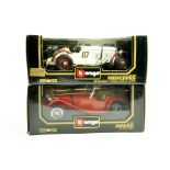 Burago 1/18 issues comprising 1931 Mercedes SSKL Caracciola plus 1937 Jaguar SS100. Excellent in