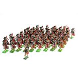 Misc metal figure / soldier group comprising Britains Highlander Marching Band Figures. Generally