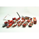 Group of mostly plastic issue Fire Engine Vehicles. Note: We are happy to provide additional