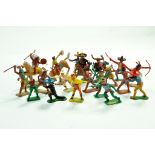 Cowboy and Indian plastic figures including some Cherilea issues and others. Fair. Note: We are