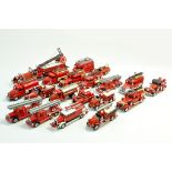 An impressive collection of diecast model fire engine vehicles. Matchbox Collectibles Series.