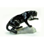 Beswick Puma on Rock Model No 1823 - 6” - 15.0cm Black – Gloss - No Faults. Note: We are happy to