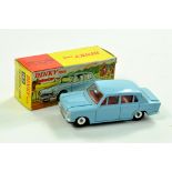 Dinky No. 162 Triumph 1300. Light Blue, red interior, silver trim and spun hubs. Fine example is