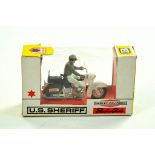 Britains No. 9692 US Sheriff Harley Davidson Motorcycle. Generally Very Good to Excellent in very