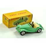 Dinky No. 102 MG Midget Sports with pale green body, cream interior and driver figure plus chrome