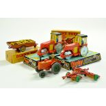 Assorted Dinky Toy Group comprising duo of No. 279 Road Roller plus Farm trailer, Field Marshall
