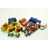Misc diecast group comprising Corgi, Matchbox and others including mostly farm items. Fair to