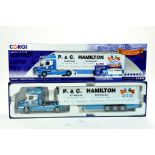 Corgi 1/50 diecast truck issue comprising No. CC12825 Scania T Fridge Trailer in the livery of P&C