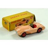 Dinky No. 104 Aston Martin DB3S with peach body, red interior and driver figure plus red ridged