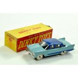 Dinky No. 178 Plymouth Plaza in two tone blue, chrome spun hubs, white treaded tyres. Generally a