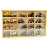 Impressive 1/64 Tractor Wall Mounted Display Case comprising various tractor issues. Excellent.