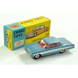 Corgi No. 235 Oldsmobile Super 88 with steel blue body, white side flashes, red interior plus spun