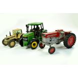 Tractor Trio comprising Ertl Massey Ferguson Vintage issue plus Bruder John Deere 6400 and ROS