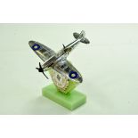 Dinky Spitfire in chrome presented as Diamond Jubilee Special Issue. Generally very good, missing