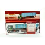 Corgi 1/50 diecast truck issue comprising No. CC14805 Scania 113 Flatbed Trailer and Pipe Load in