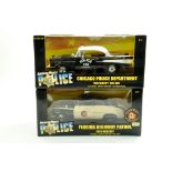 Ertl 1/18 American Muscle Police Car duo comprising Chicago Police Department Chevy Bel Air plus