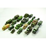 A diecast military group of various vehicles. Dinky, Matchbox, Corgi and others. Some harder to find