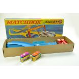 Matchbox Superfast Set No. SF-5 double track complete with two cars. Generally Very Good to