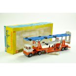 Corgi No. 1146 Scammell Carrimore Tri-Decker Car Transporter in orange, white, blue with red