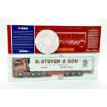 Corgi 1/50 diecast truck issue comprising No. 76603 Scania Fridge Trailer in the livery of D Steven.