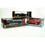 Trio of diecast 1/18 car issues, Road Signature, Maisto and one other comprising MG TC, Jaguar XKR