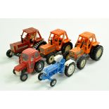 Britains 1/32 farm issues comprising Fiat Tractors, a Massey Ferguson 135 and Atlas Ford 5000.