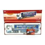 Corgi 1/50 diecast truck issue comprising No. CC14020 Volvo FH Curtainside in the livery of McMullan