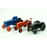 Trio of 1/32 Handbuilt Model Tractor issues comprising Fordson Major, Allis Chalmers and Fordson