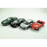 A group of 1/18 diecast cars comprising Audi, Ferrari, Aston Martin and Ford. Generally Good, albeit