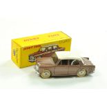 French Dinky No. 531 Fiat 1200 Grande Vue in Brown and white with convex hubs. White Tyres. Great