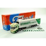 Tekno 1/50 diecast truck issue comprising Scania Fridge Trailer in the livery of Stewarts. Limited