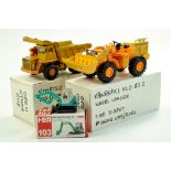 Yonezawa Diapet (Japan) 1/45 Kawasaki KLD 85Z Wheel Loader, Komatsu Dump Truck (missing one lift