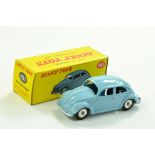 Dinky No. 181 Volkswagen in light blue with chrome spub hubs, shiny baseplate and treaded tyres.